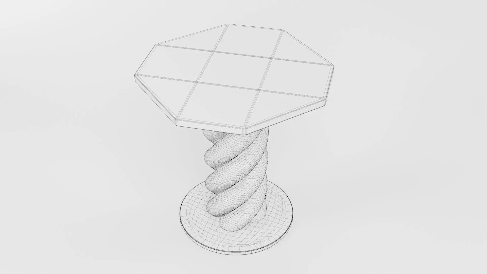 Octagon Table CG49 3D model_6