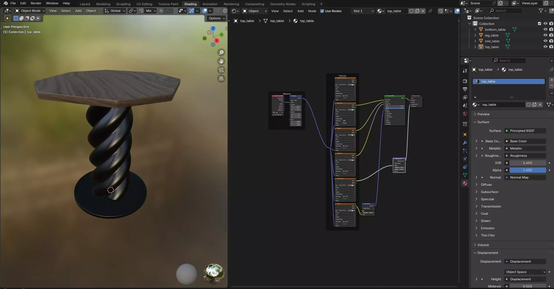 Octagon Table CG49 3D model_11