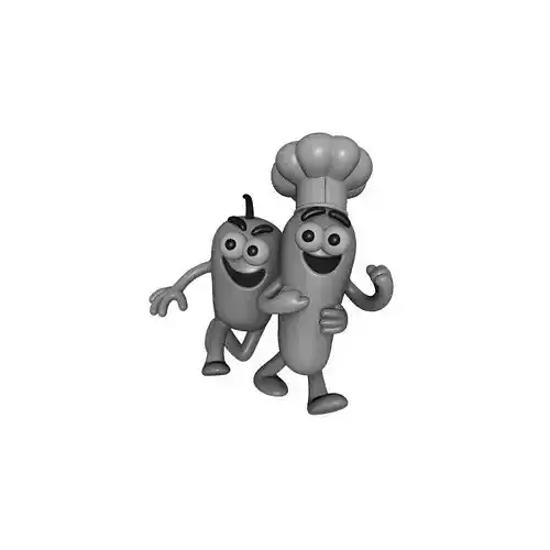 Friendship Day Kitchen Friends Vegetables Wearing Cute Chef Caps