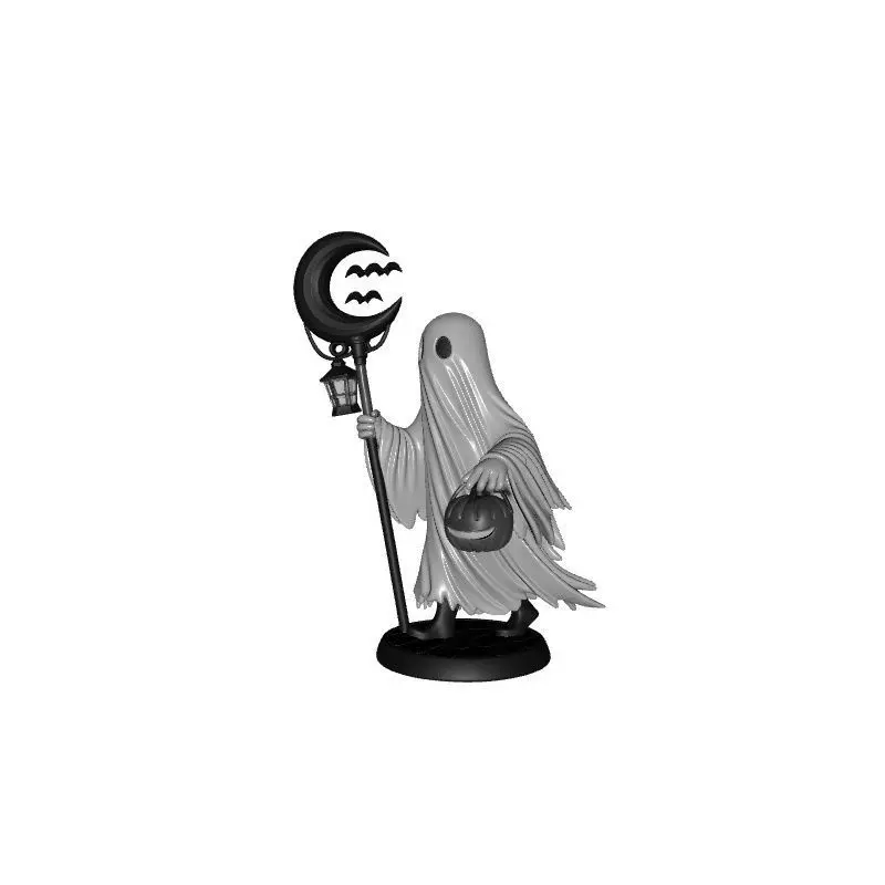 White Ghost Horror Halloween 3D Printed Spooky Decor Model 3D print model_0