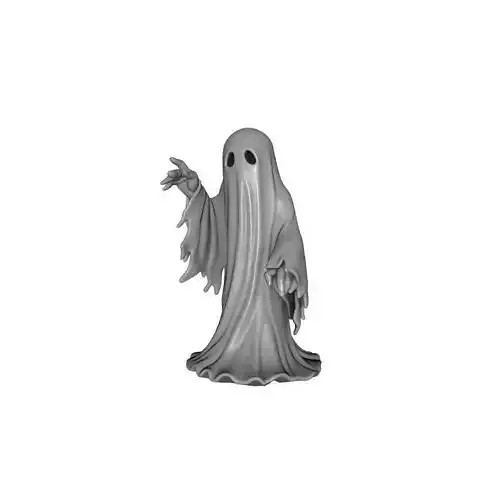 White Ghost Horror Halloween 3D Printed Spooky Decor Model