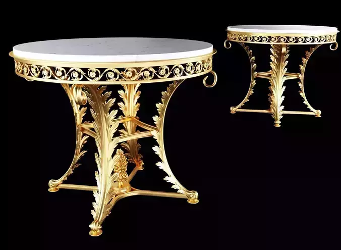 Tisserant Round marble table 3D model