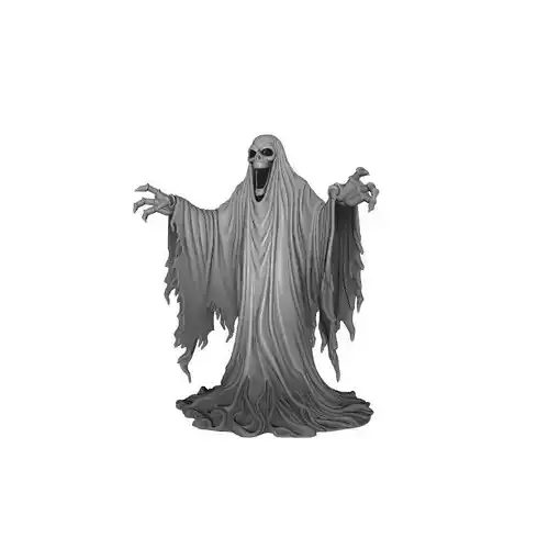 White Ghost Horror Halloween 3D Printed Spooky Decor Model