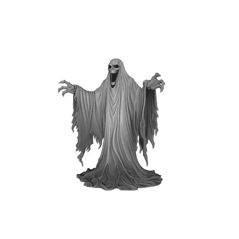 White Ghost Horror Halloween 3D Printed Spooky Decor Model 3D print model_0