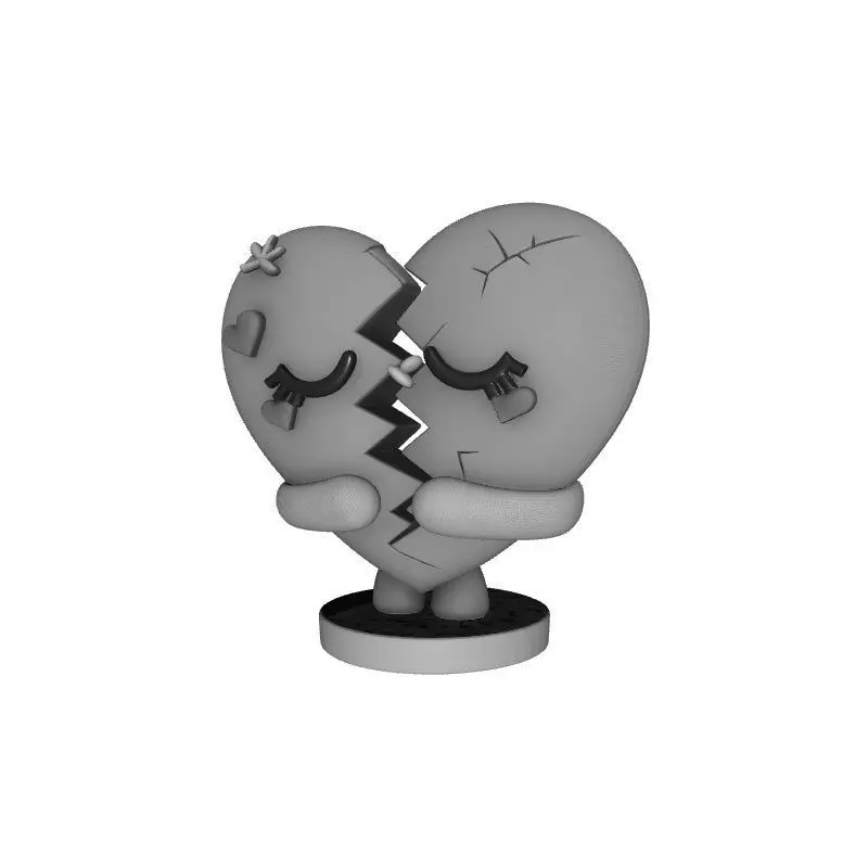 Heart Broken 3D Printed Emotional Art Sculpture 3D print model