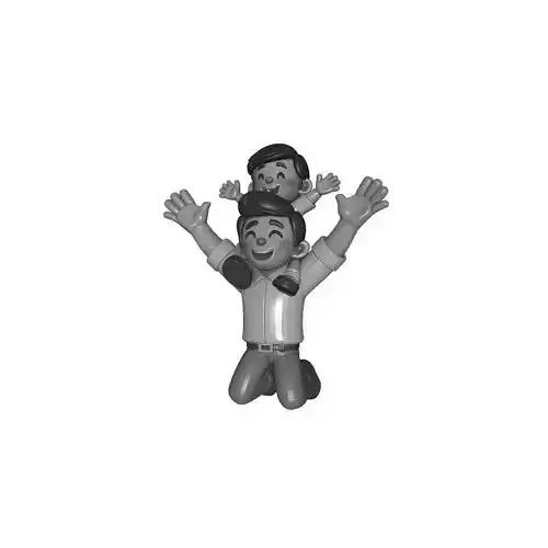 Father and Son 3D Print Father Day Print