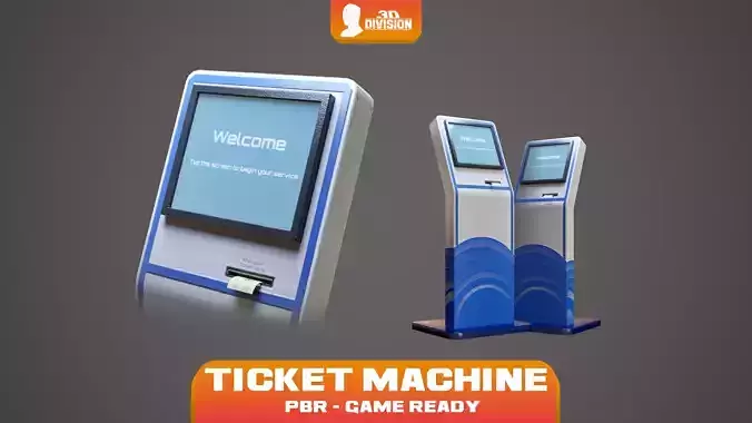 Ticket Machine - PBR Game Ready - LOW POLY