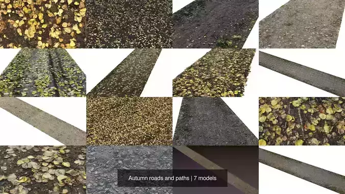 Autumn roads and paths 3D Model Collection