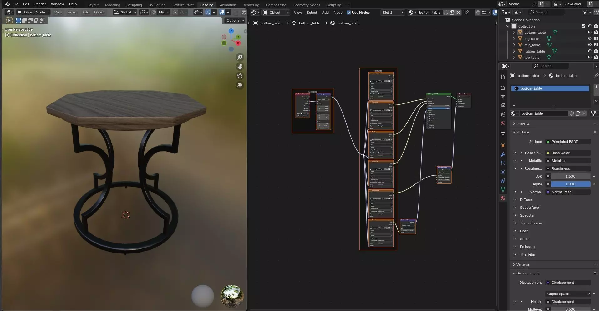 Octagon Table CG61 3D model_11