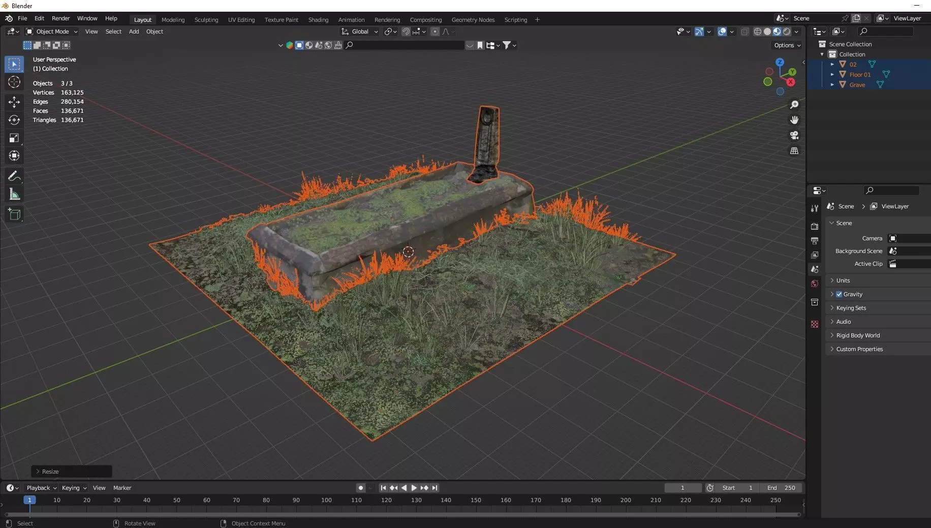 Exclusive Grave Game Ready Low Poly 3D Model Low-poly 3D model_12