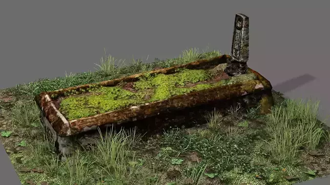 Exclusive Grave Game Ready Low Poly 3D Model