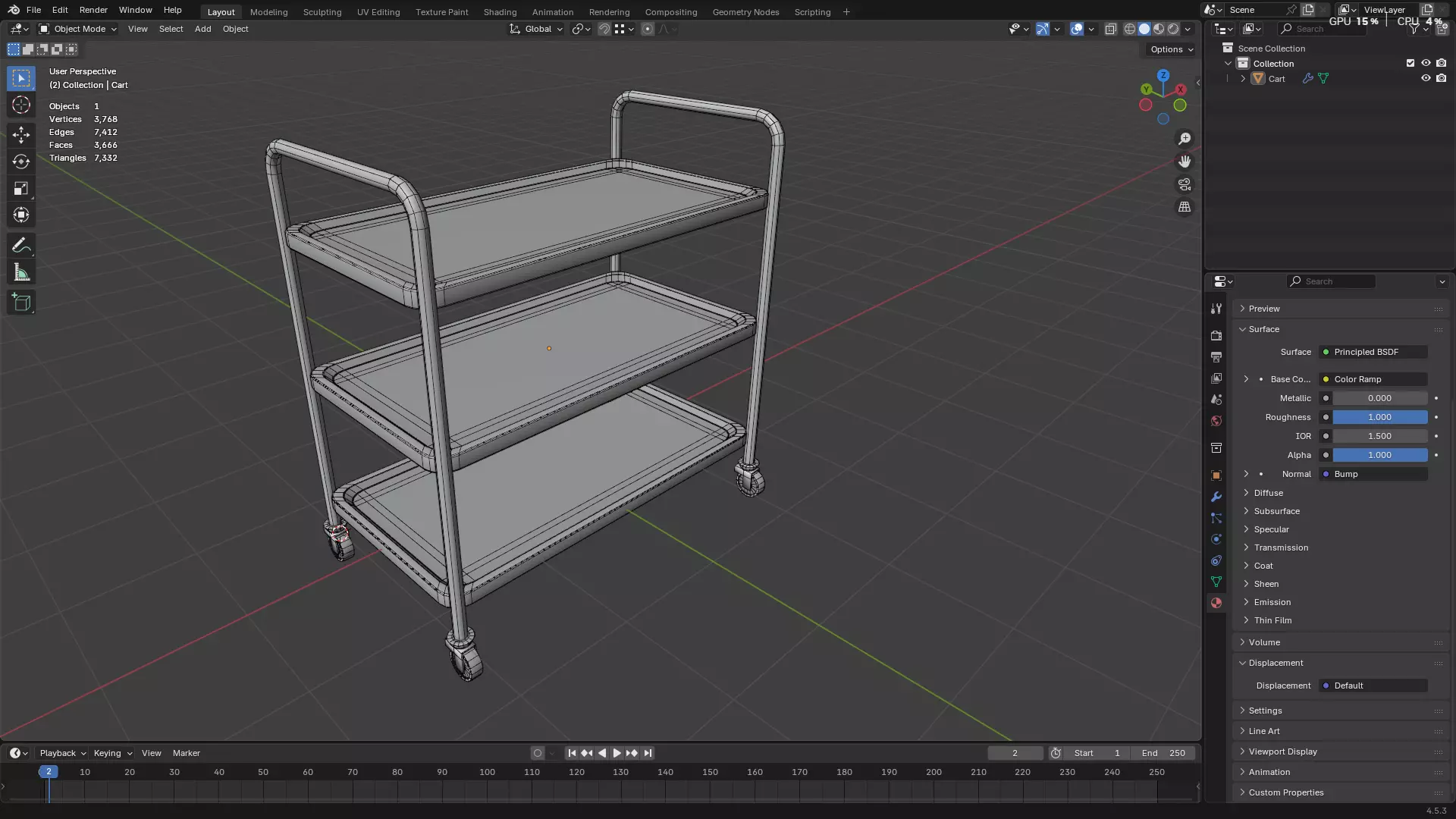 Hospital Medical Cart PBR 3D model_29