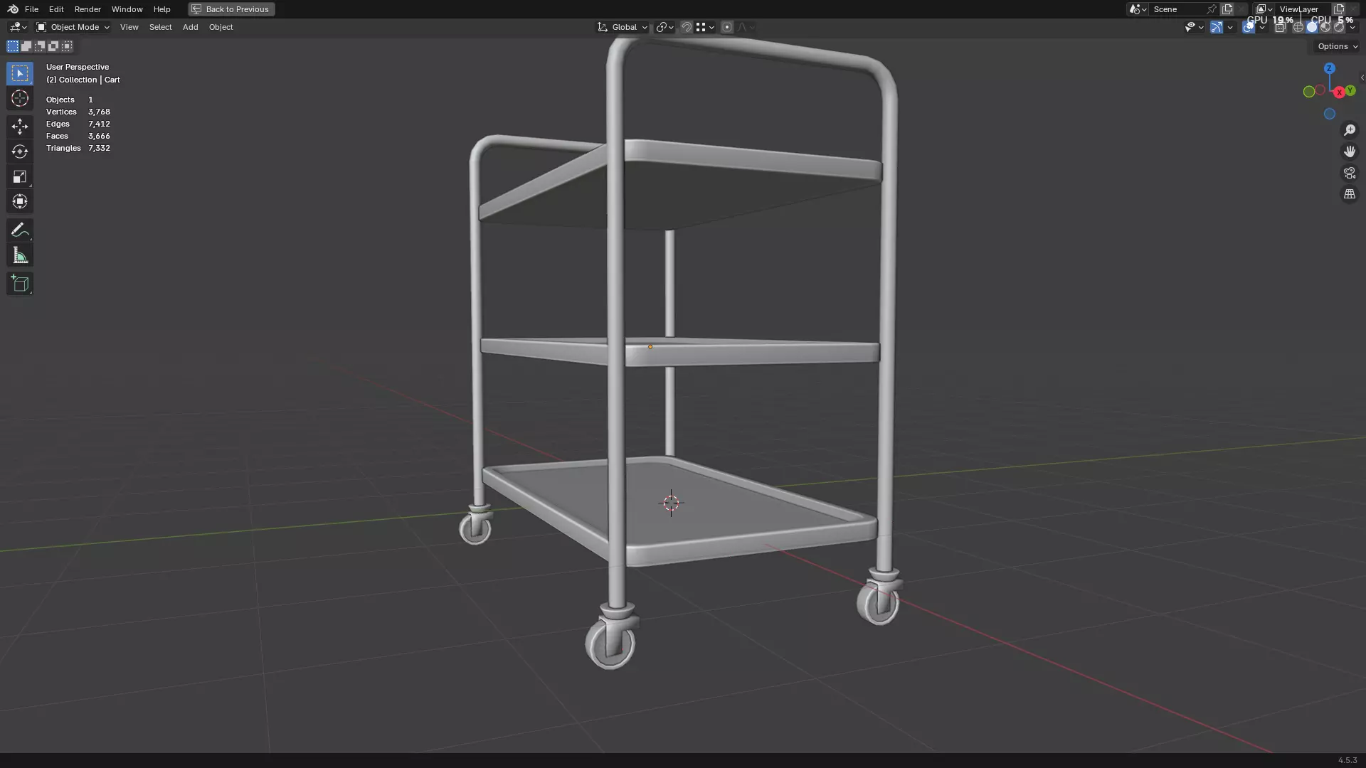 Hospital Medical Cart PBR 3D model_14