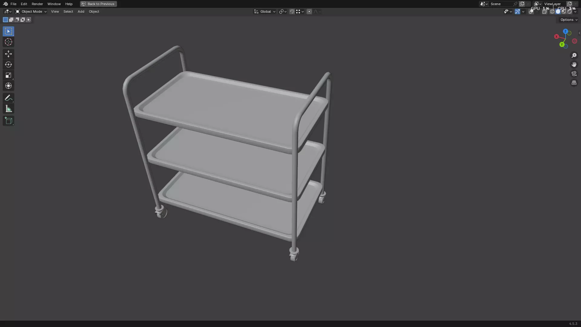 Hospital Medical Cart PBR 3D model_8
