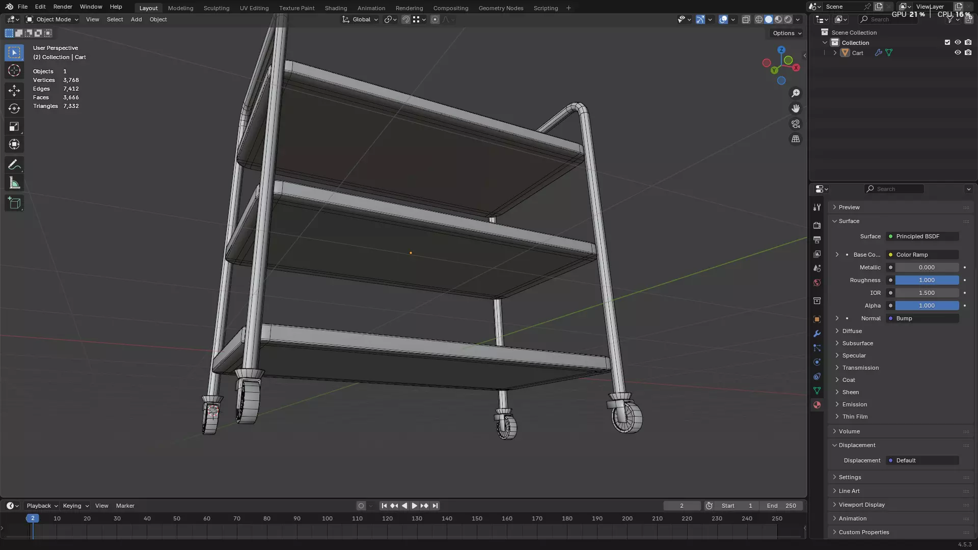 Hospital Medical Cart PBR 3D model_34