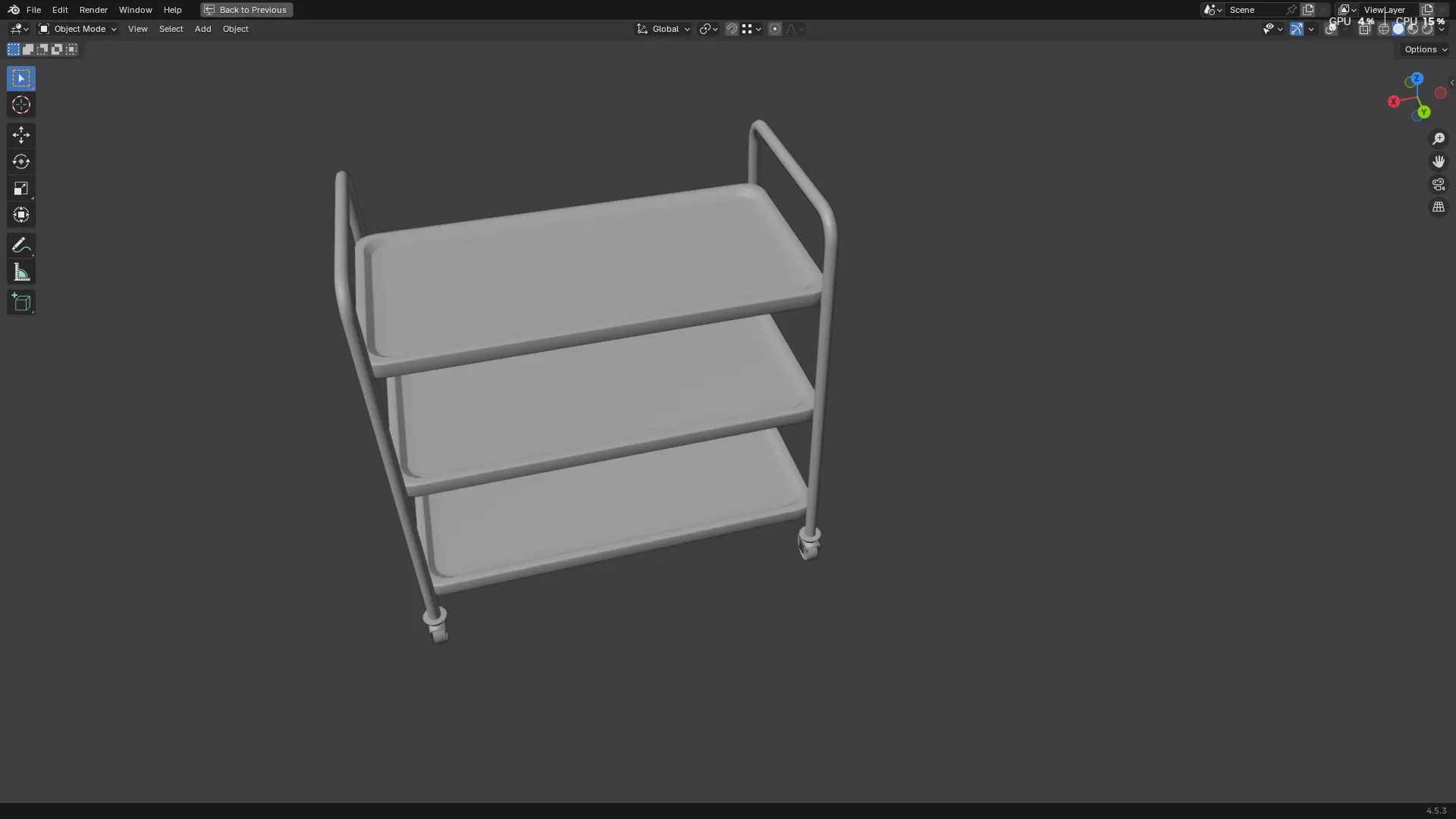 Hospital Medical Cart PBR 3D model_7