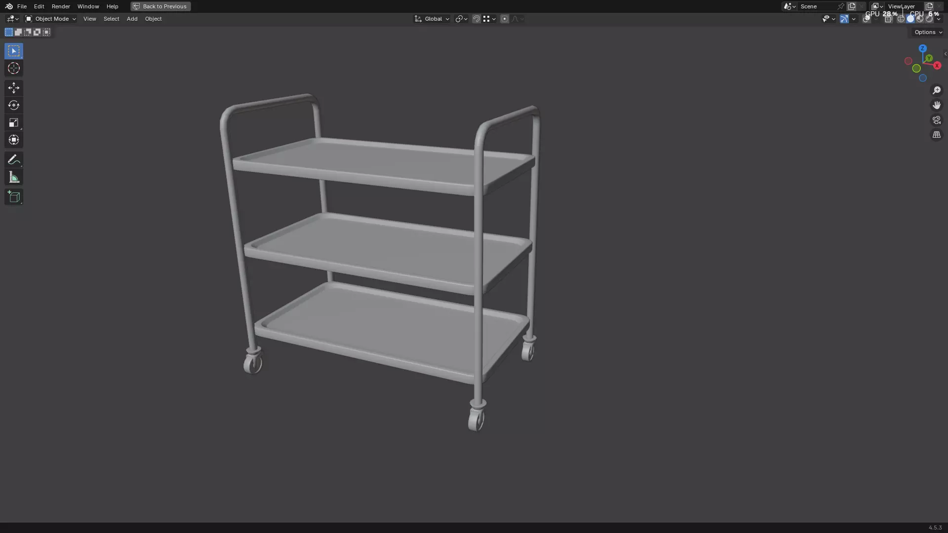 Hospital Medical Cart PBR 3D model_5