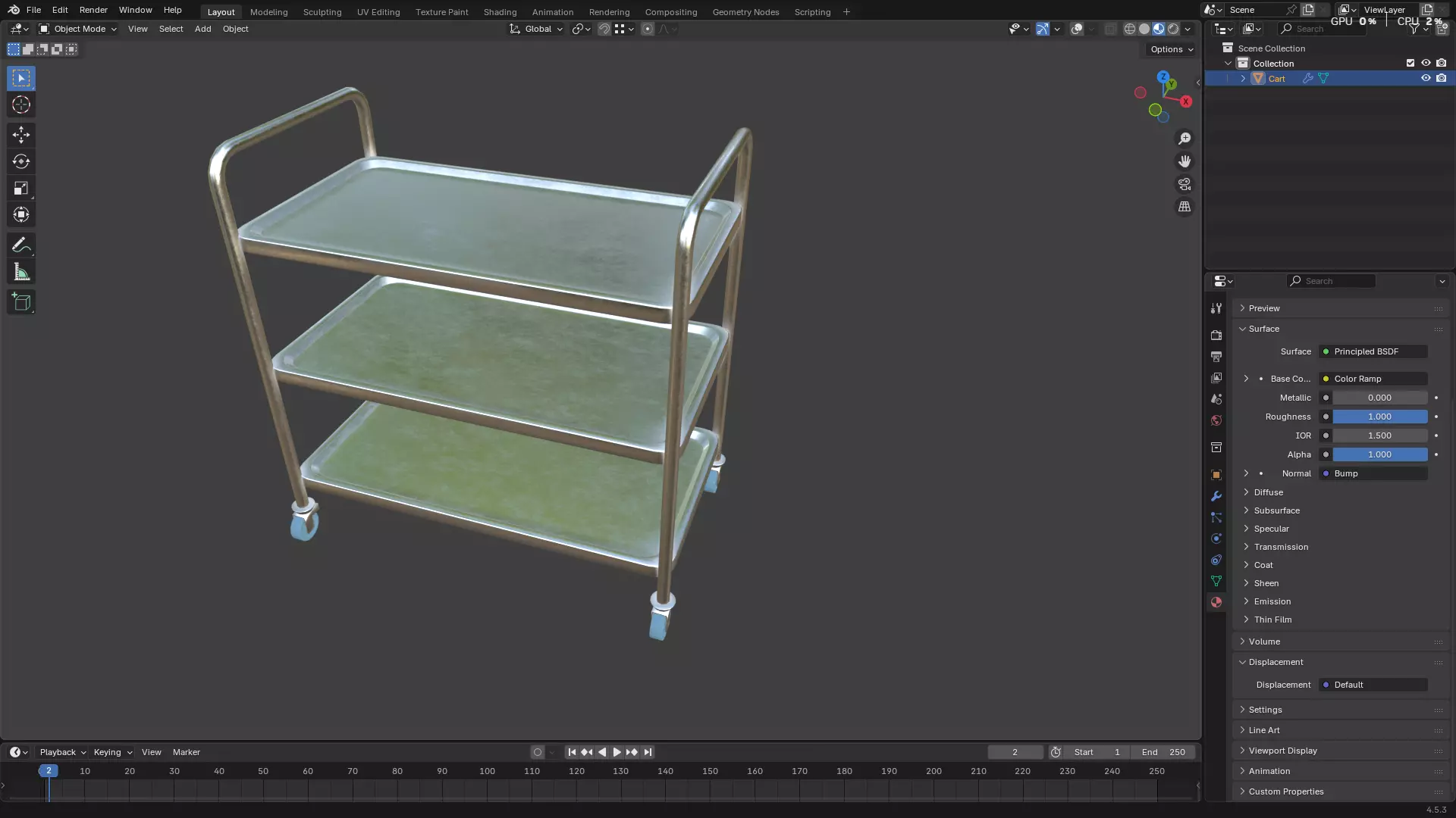 Hospital Medical Cart PBR 3D model_27