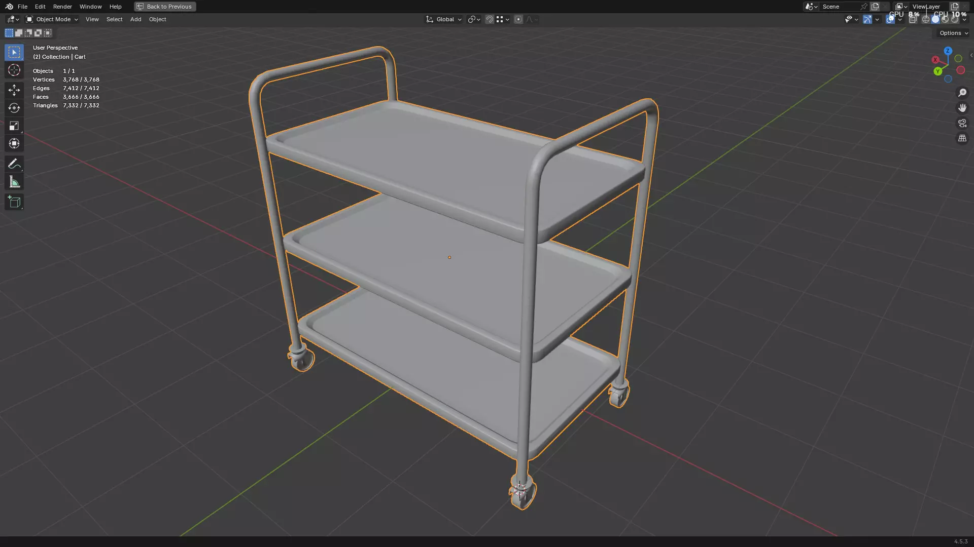 Hospital Medical Cart PBR 3D model_12