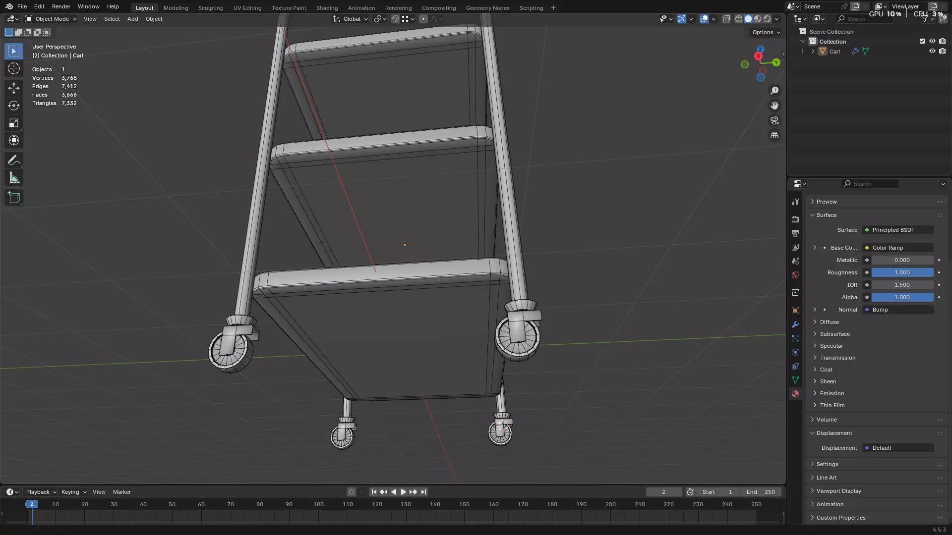 Hospital Medical Cart PBR 3D model_33