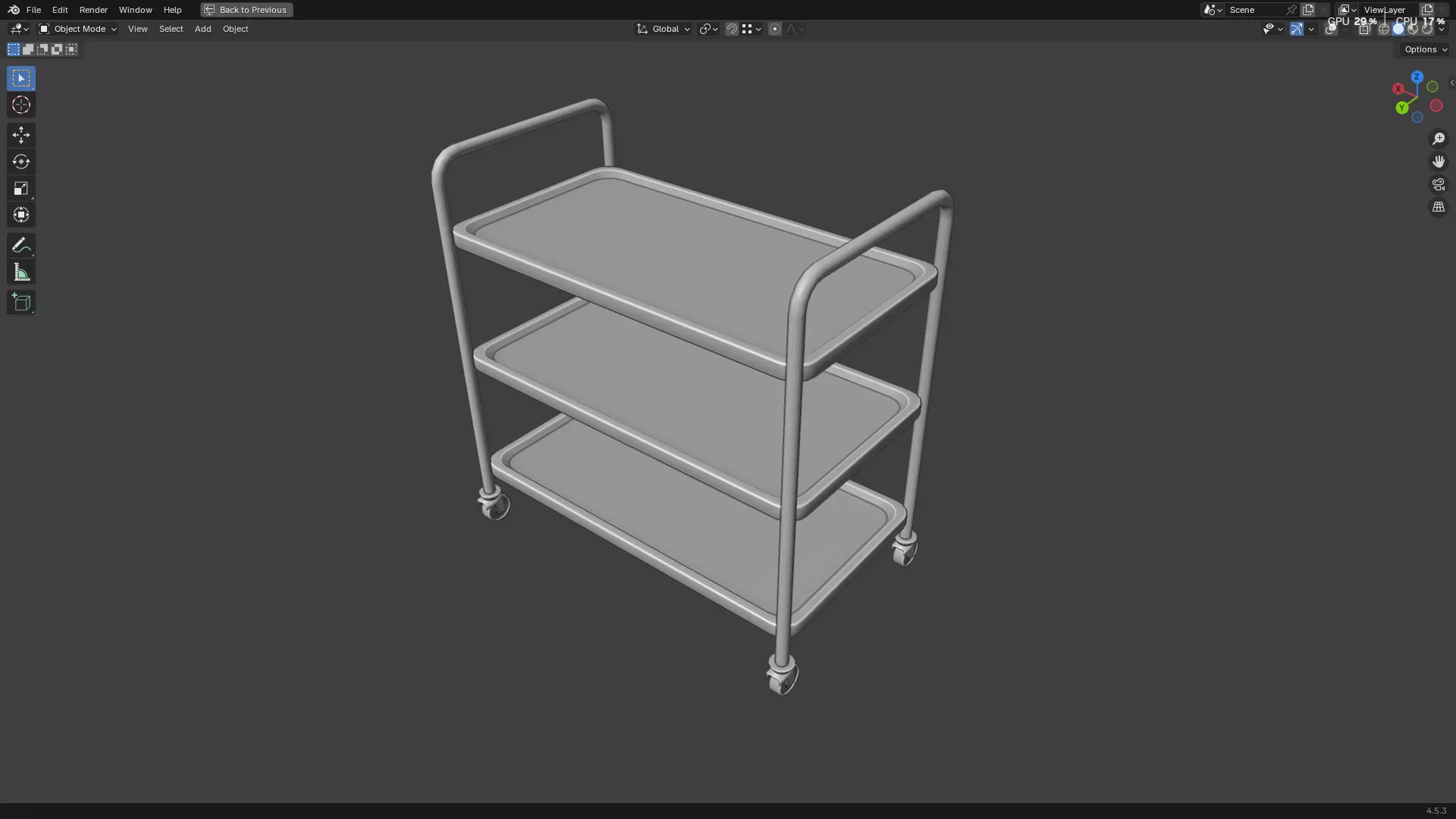 Hospital Medical Cart PBR 3D model_20