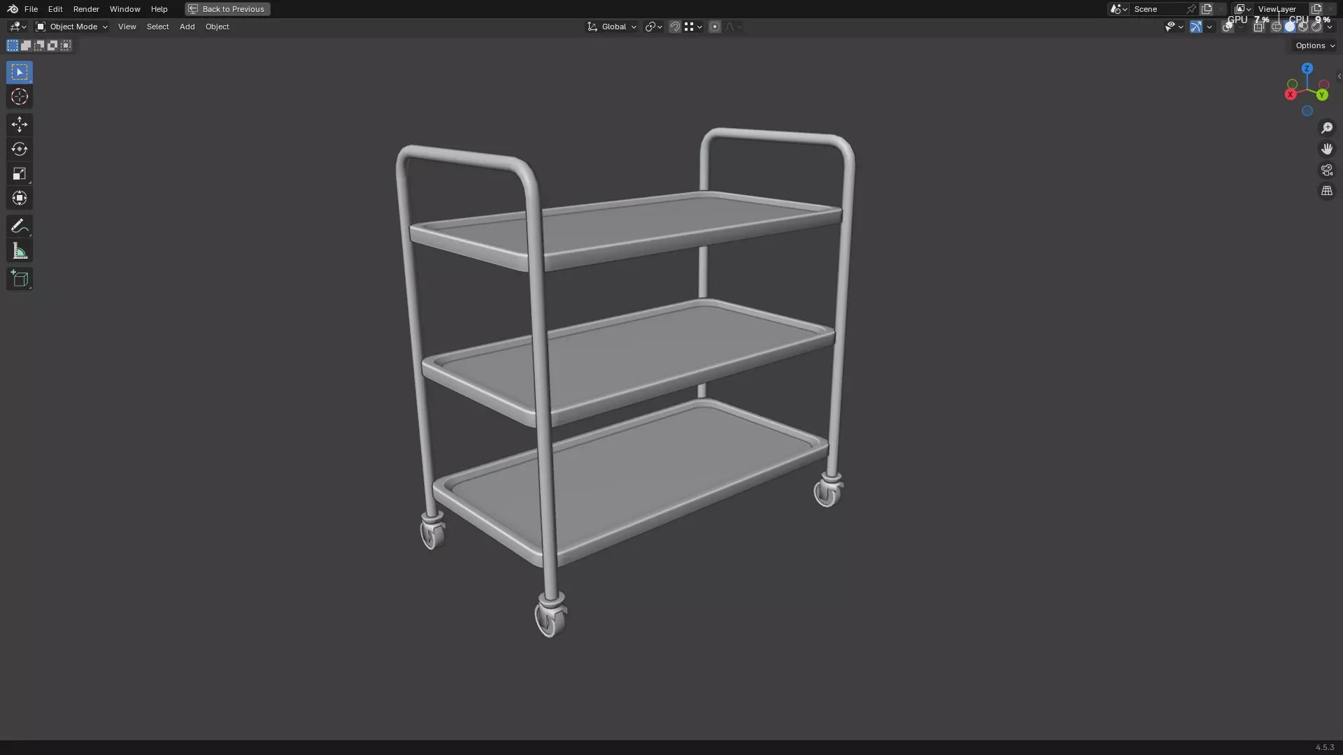 Hospital Medical Cart PBR 3D model_19