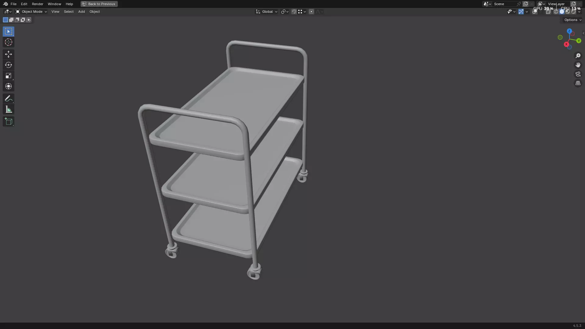 Hospital Medical Cart PBR 3D model_6