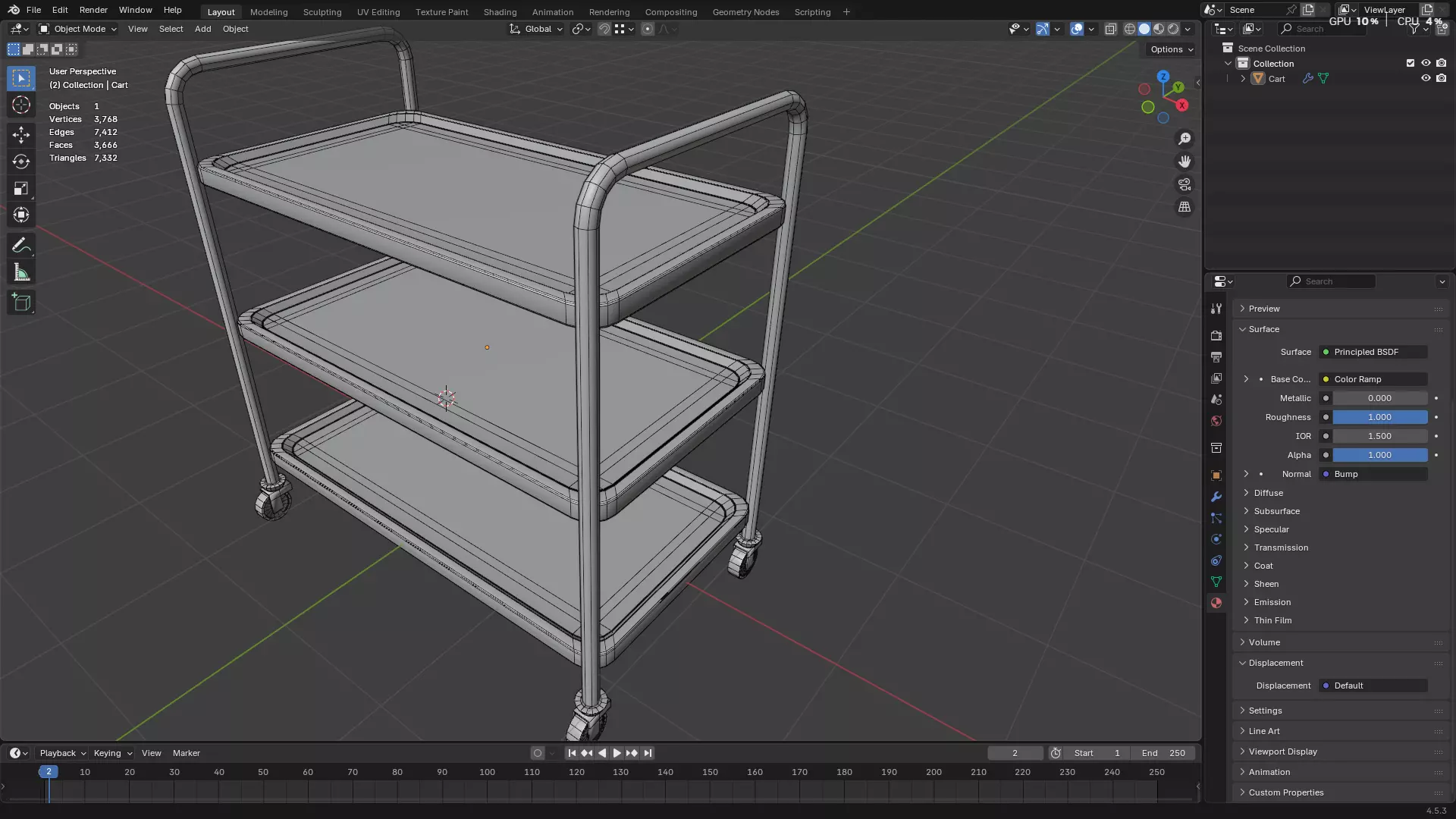 Hospital Medical Cart PBR 3D model_28