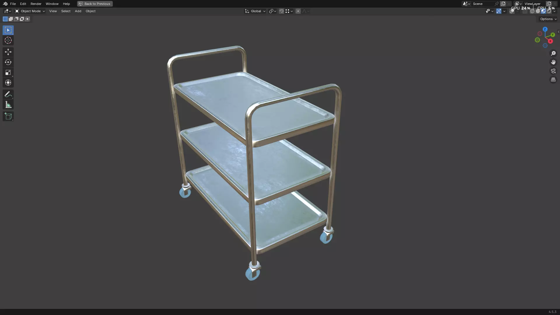 Hospital Medical Cart PBR 3D model_25