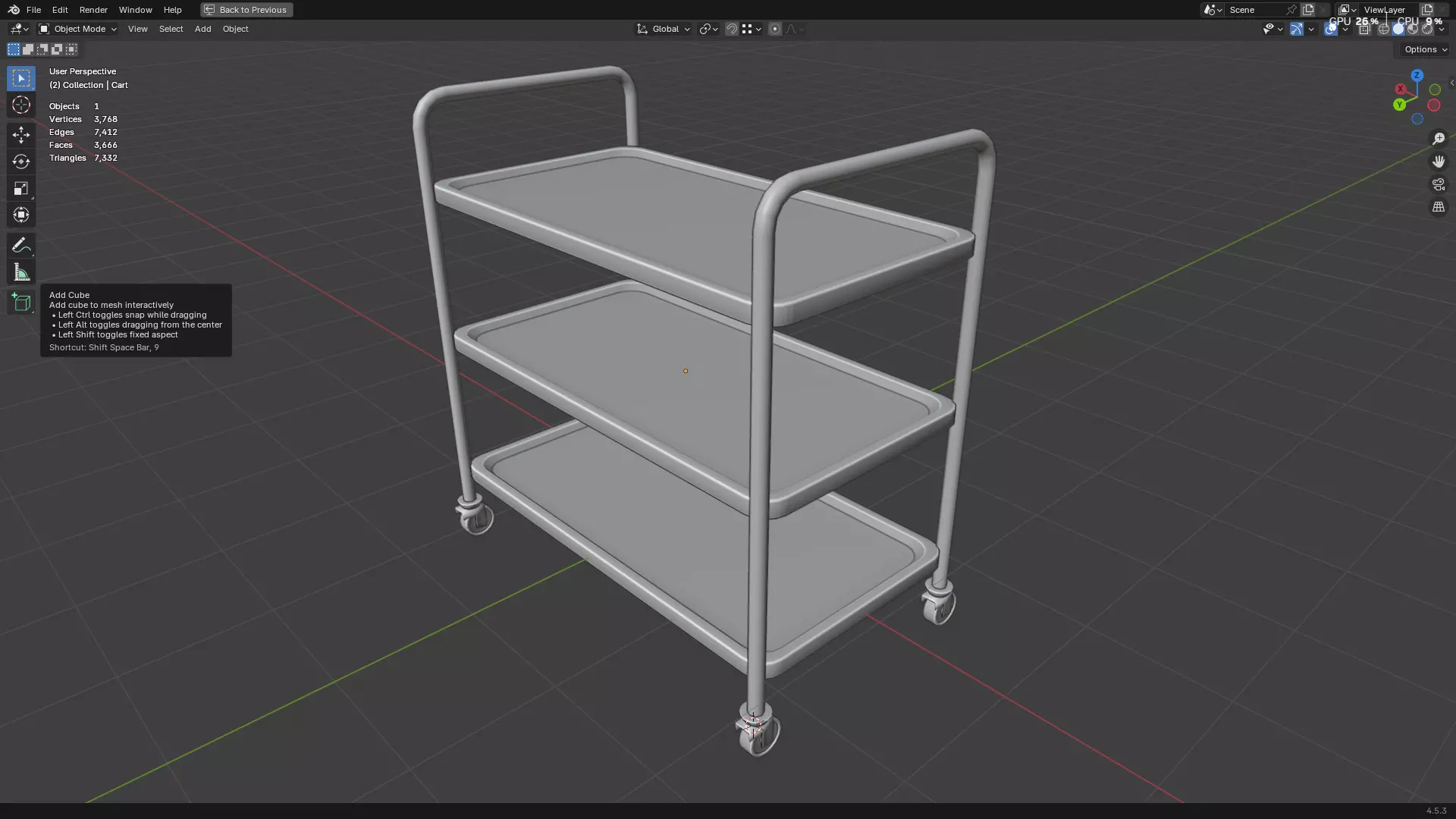 Hospital Medical Cart PBR 3D model_16