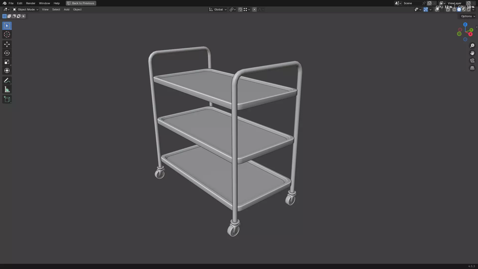 Hospital Medical Cart PBR 3D model_18