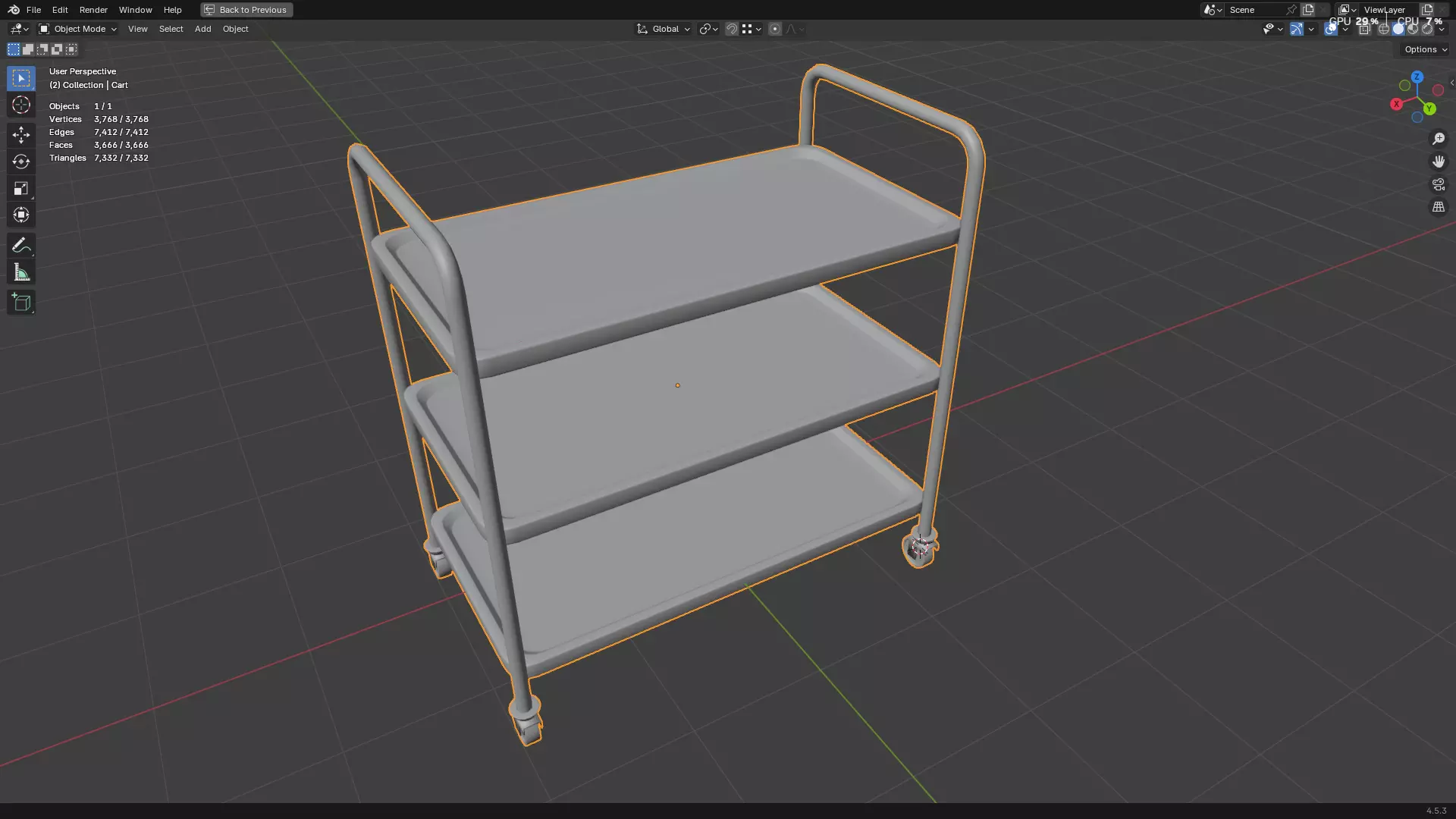 Hospital Medical Cart PBR 3D model_11