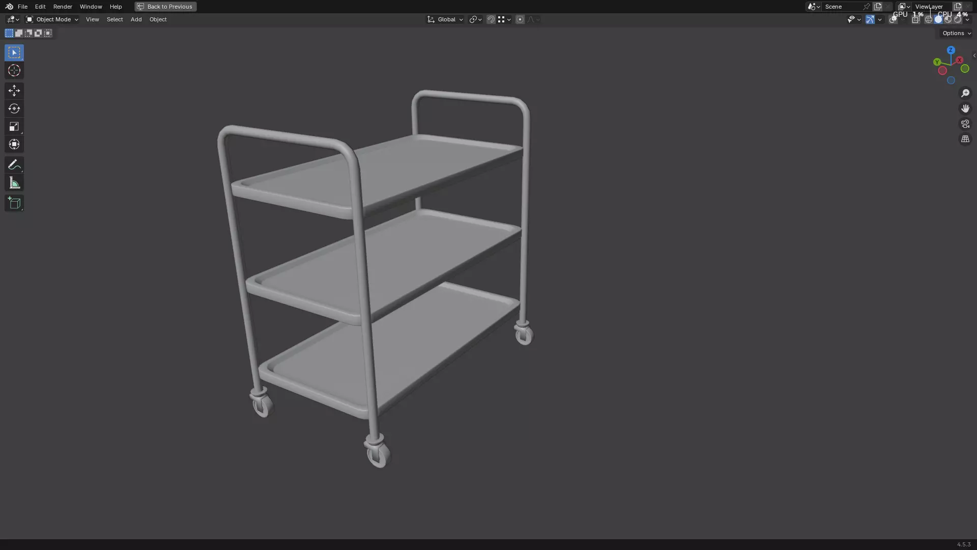 Hospital Medical Cart PBR 3D model_4