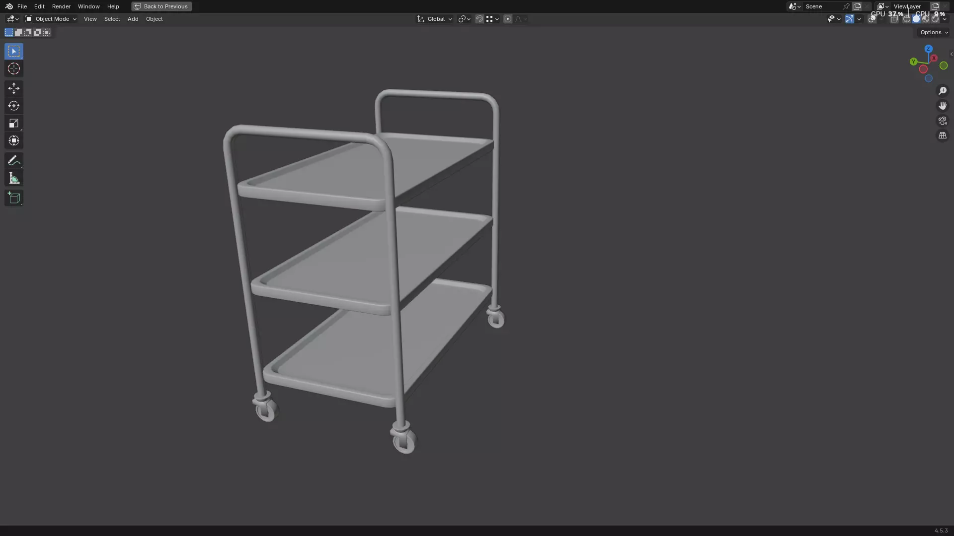Hospital Medical Cart PBR 3D model_9