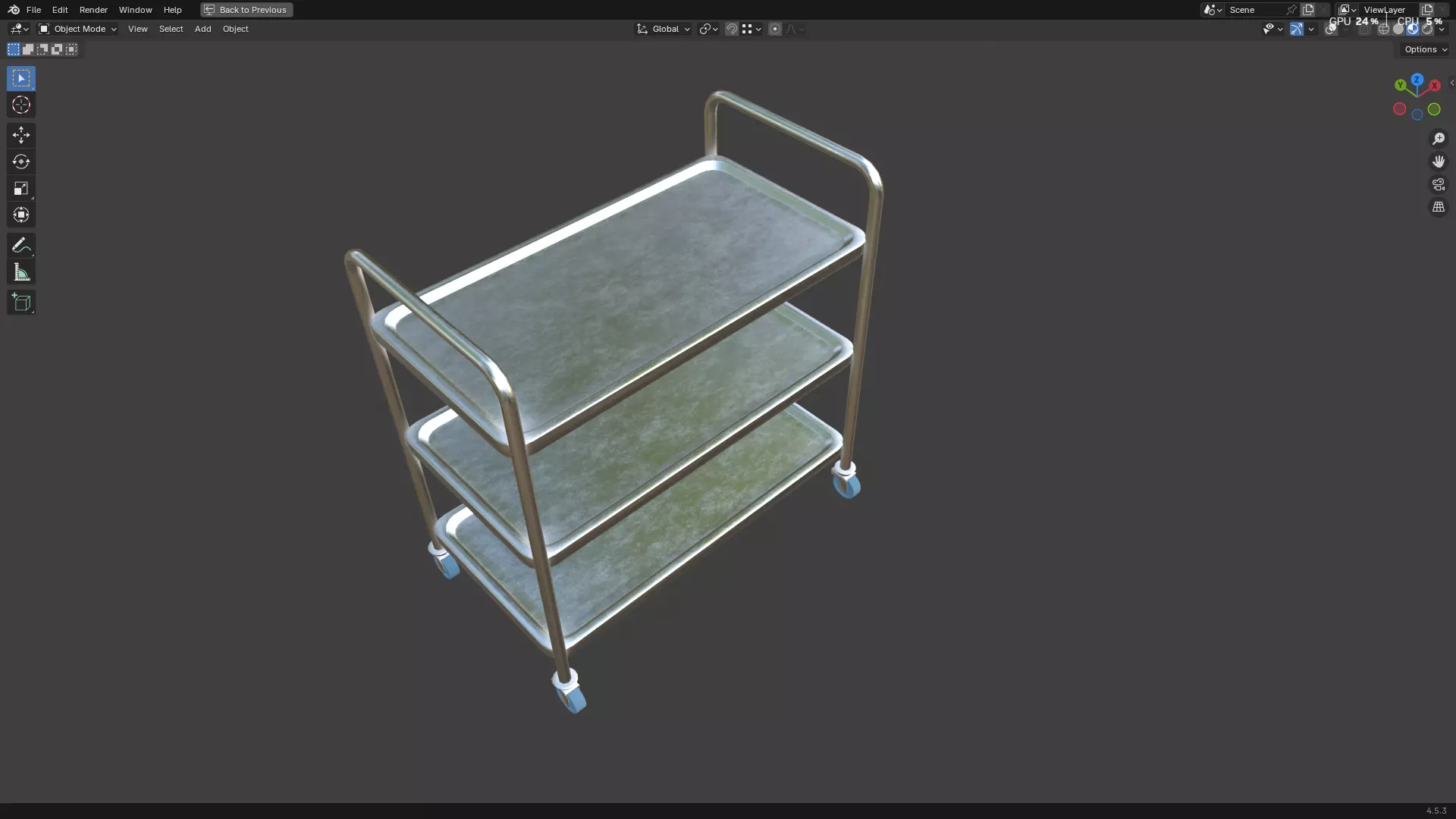 Hospital Medical Cart PBR 3D model_24