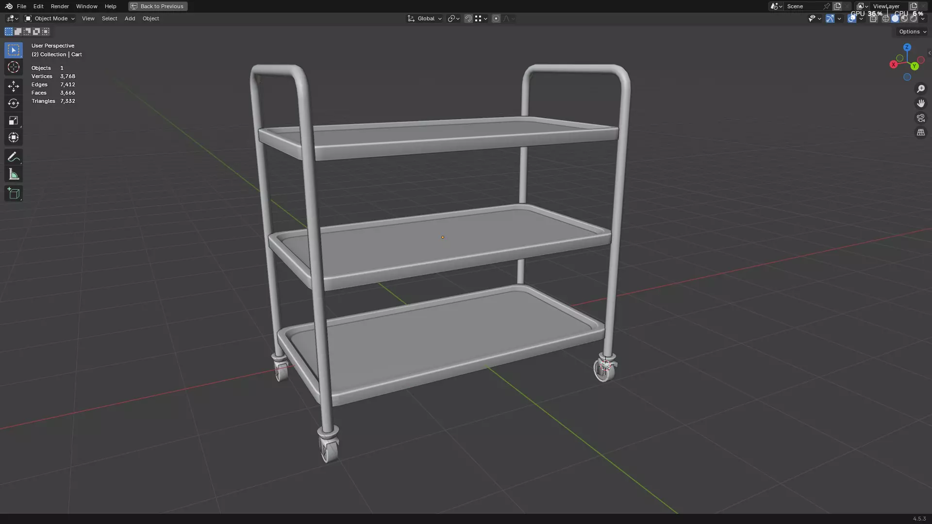 Hospital Medical Cart PBR 3D model_15