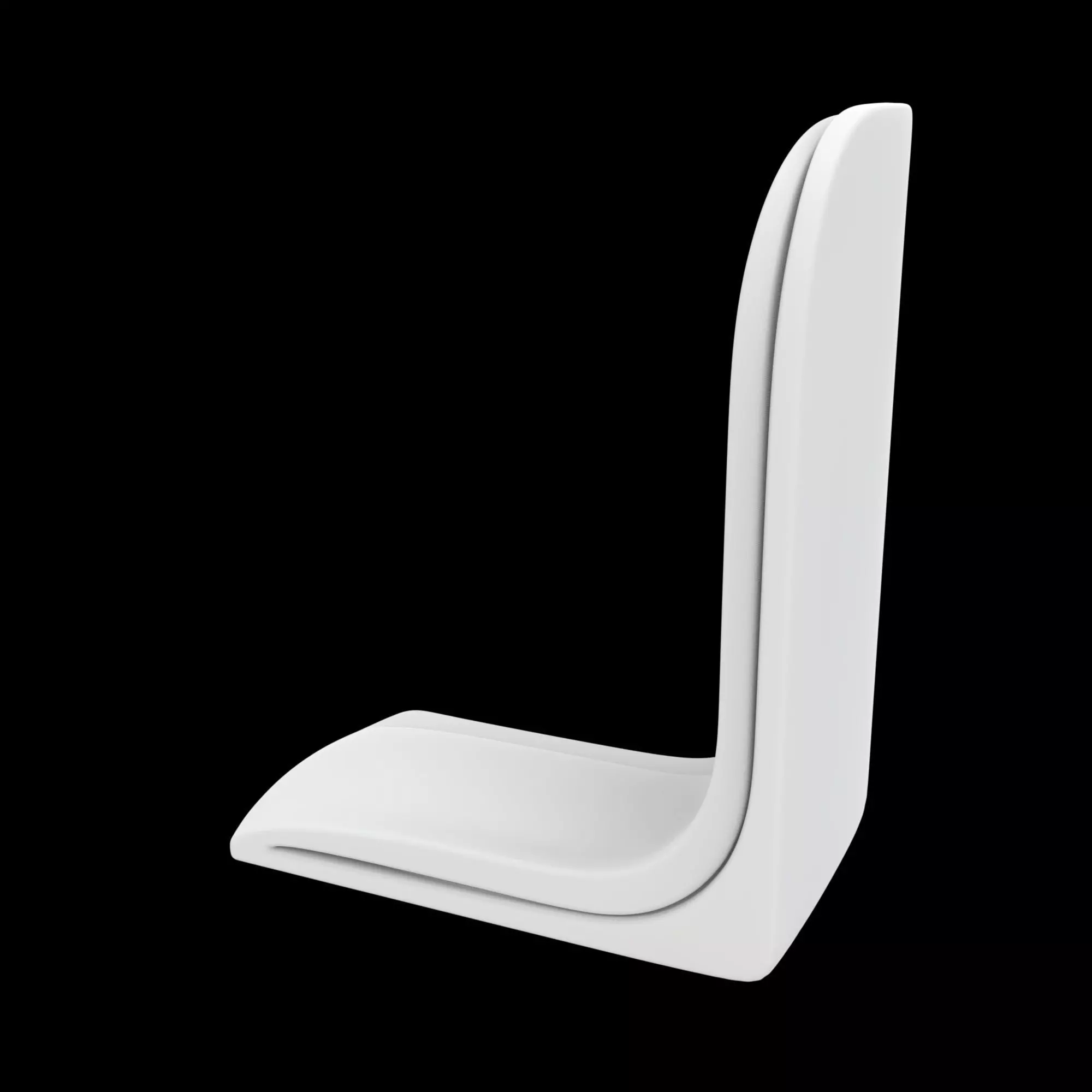 Curved Bookend 3D Printable Model referen 3D print model_1