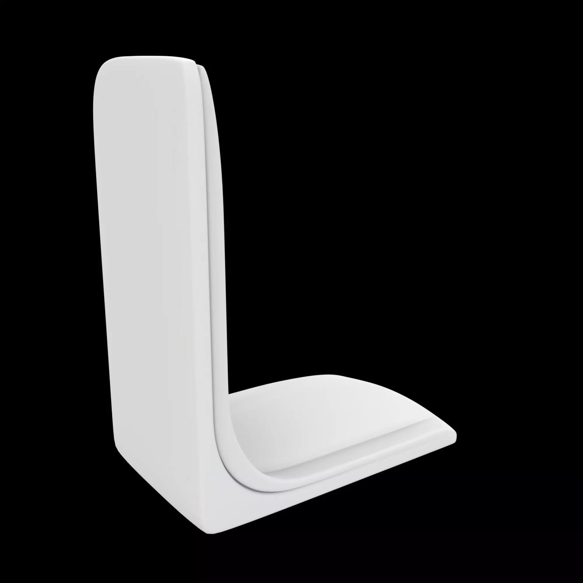 Curved Bookend 3D Printable Model referen 3D print model_3
