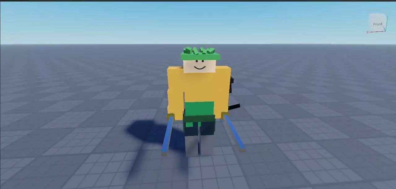 beginner try make avatar zoro roblox studio based 3D model_5