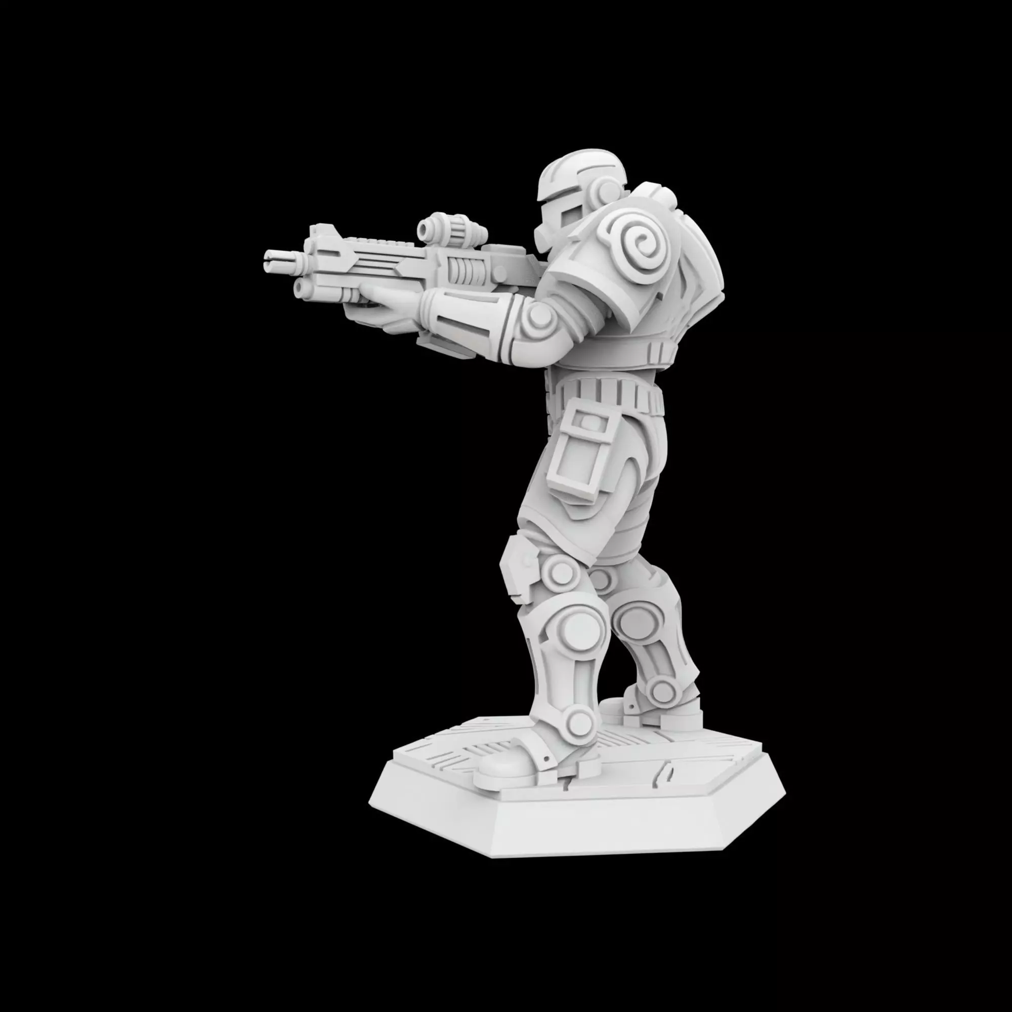 Cyberpunk Soldier 3D Printable Miniature 3D print model_3