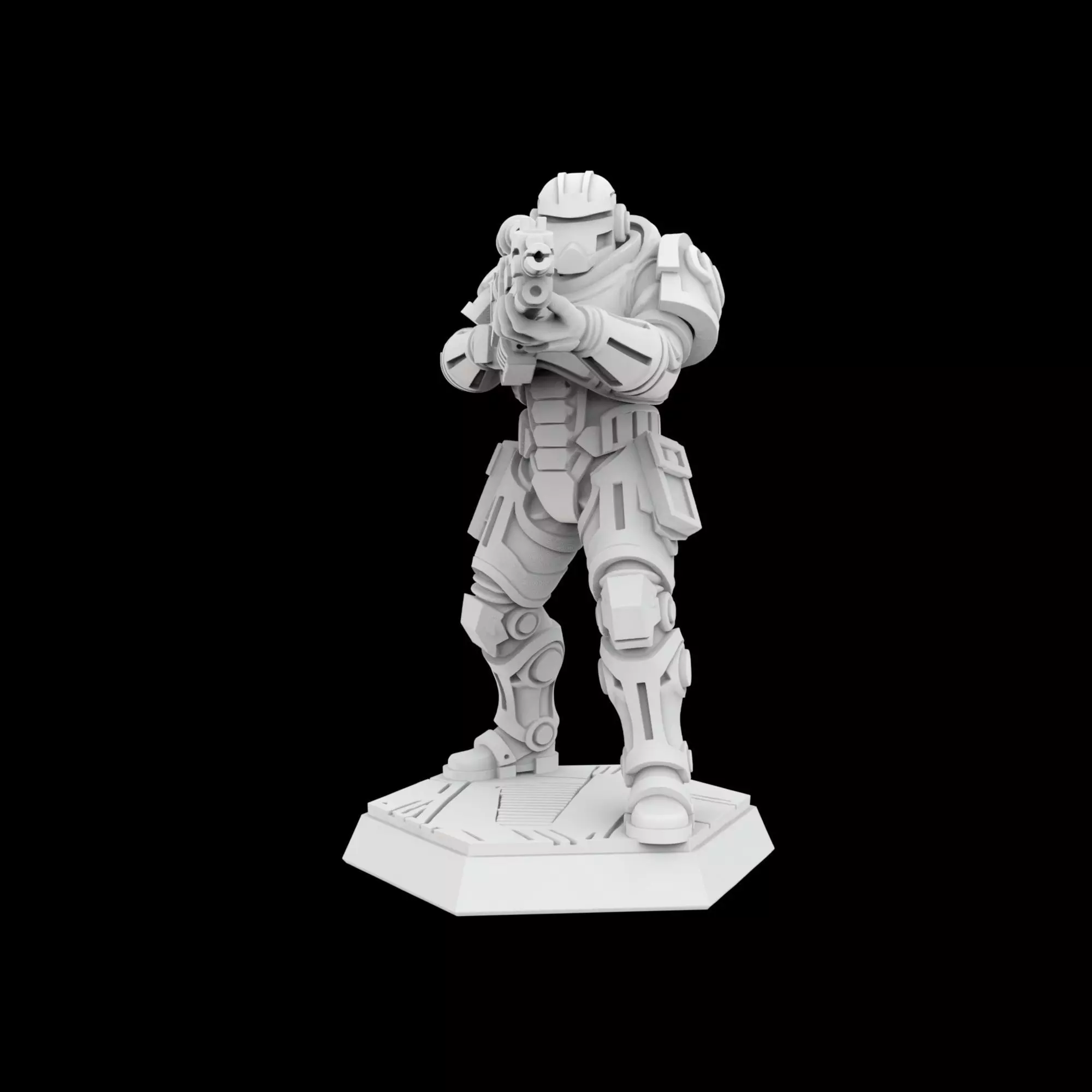 Cyberpunk Soldier 3D Printable Miniature 3D print model_2