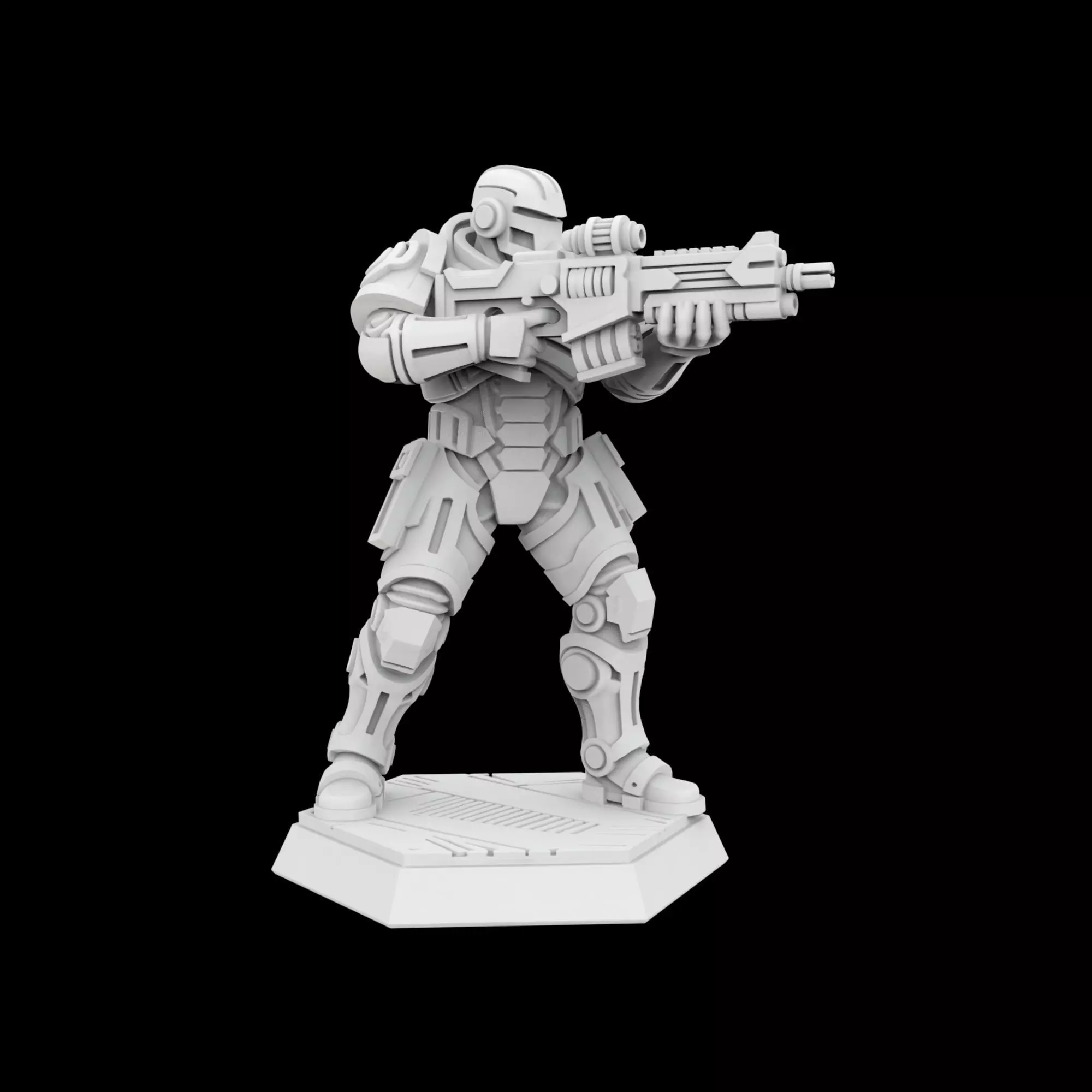 Cyberpunk Soldier 3D Printable Miniature 3D print model_1
