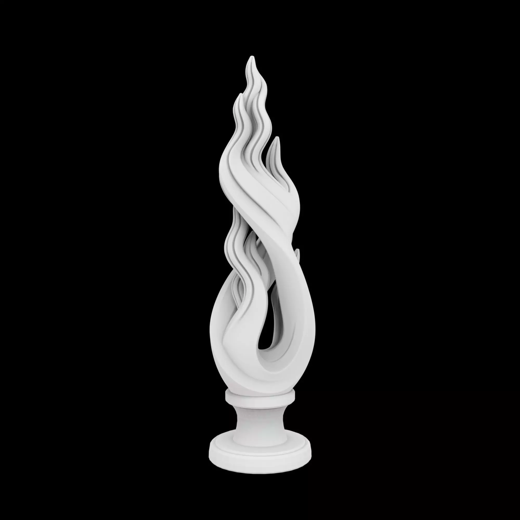 Dancing Flames Abstract Sculpture 3D Printable Mod 3D print model_3