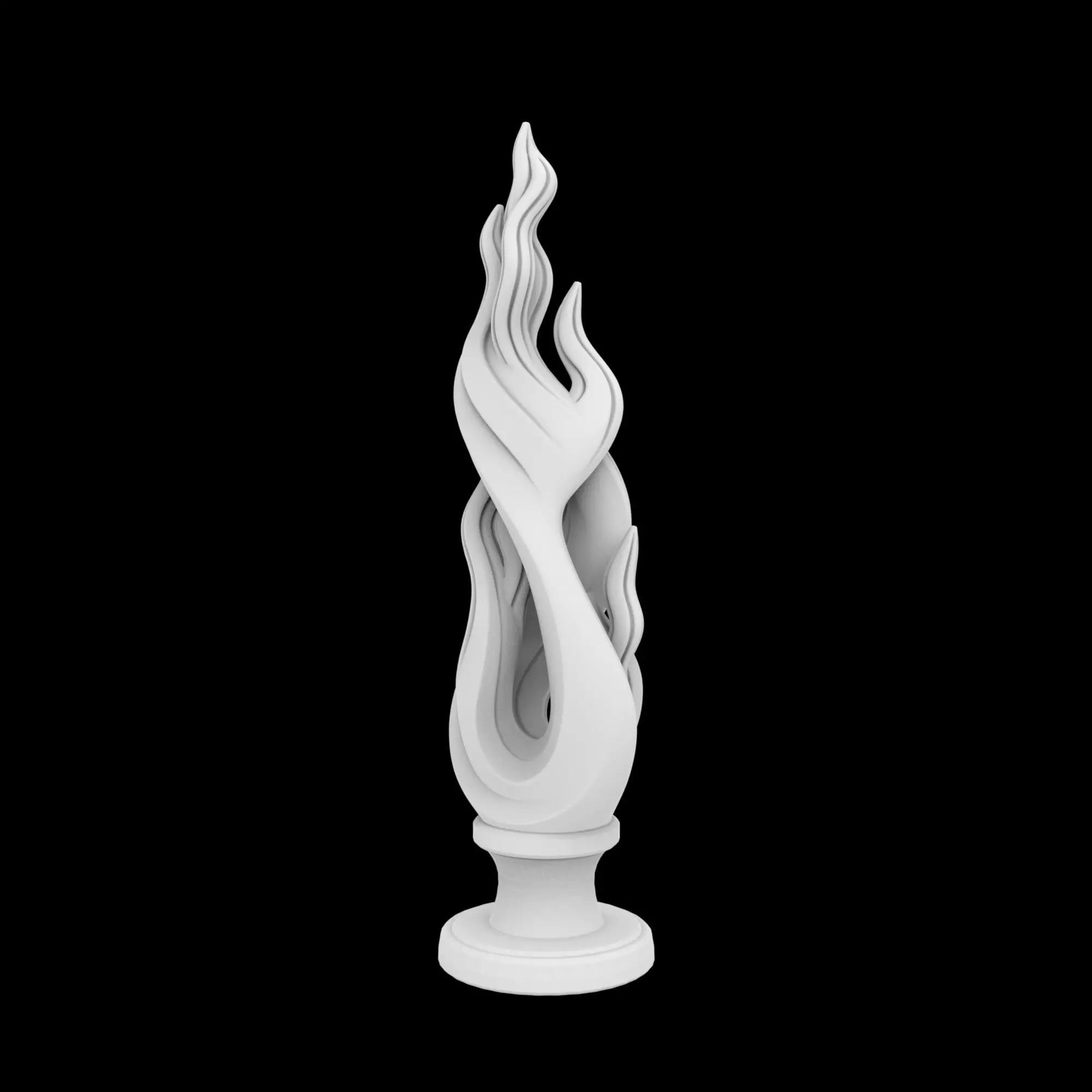 Dancing Flames Abstract Sculpture 3D Printable Mod 3D print model_4
