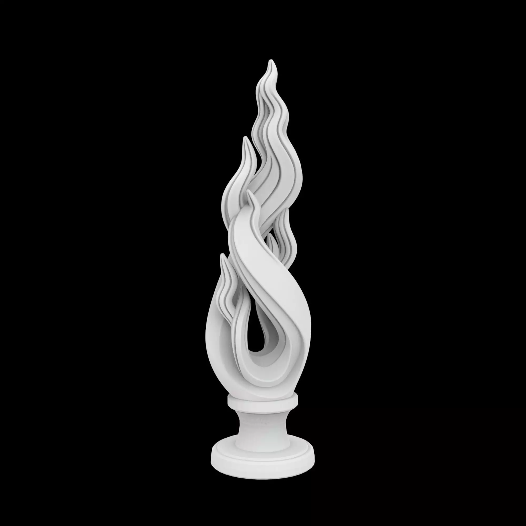 Dancing Flames Abstract Sculpture 3D Printable Mod 3D print model_6