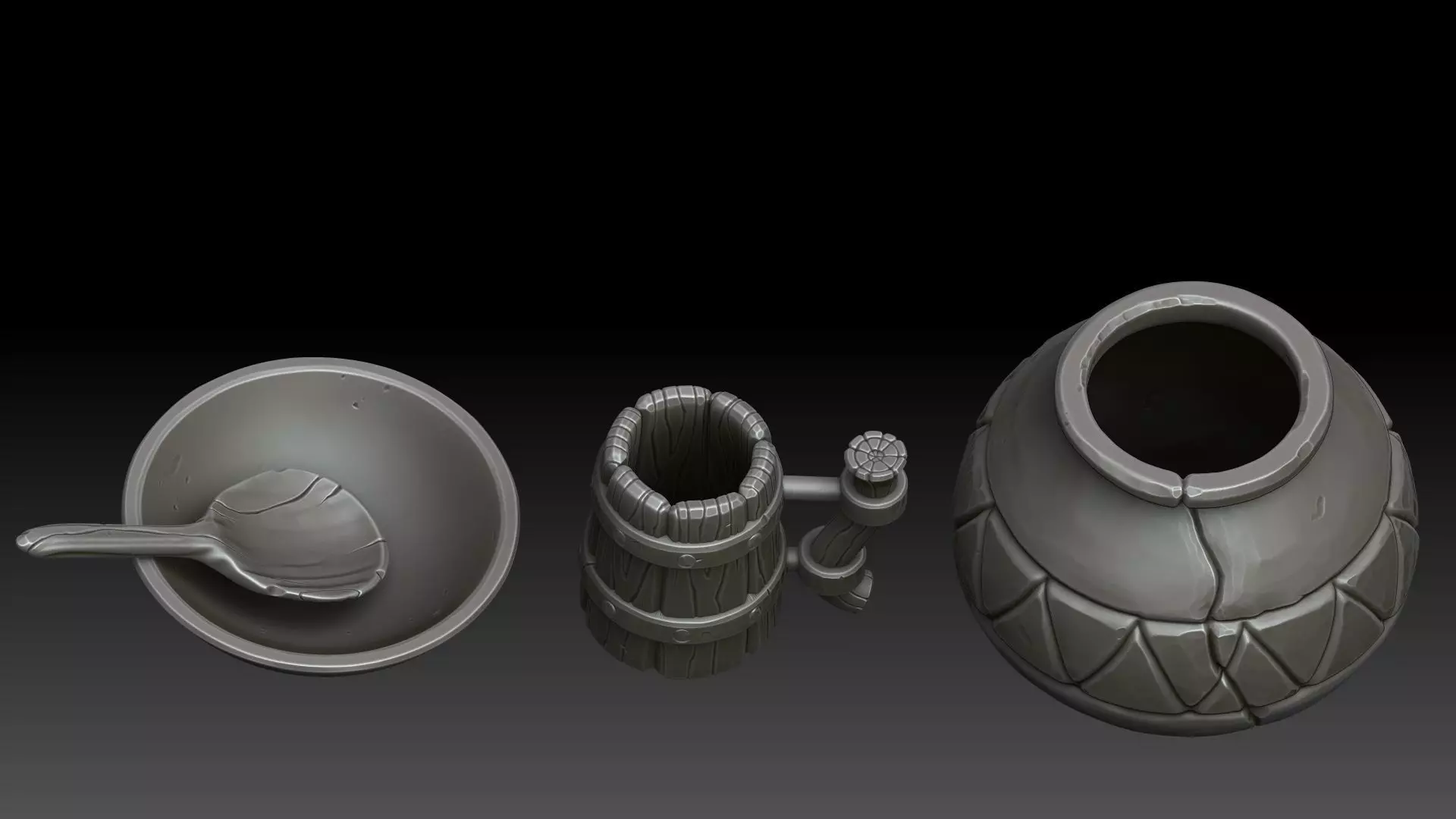 Stylized dishes 3D model_3