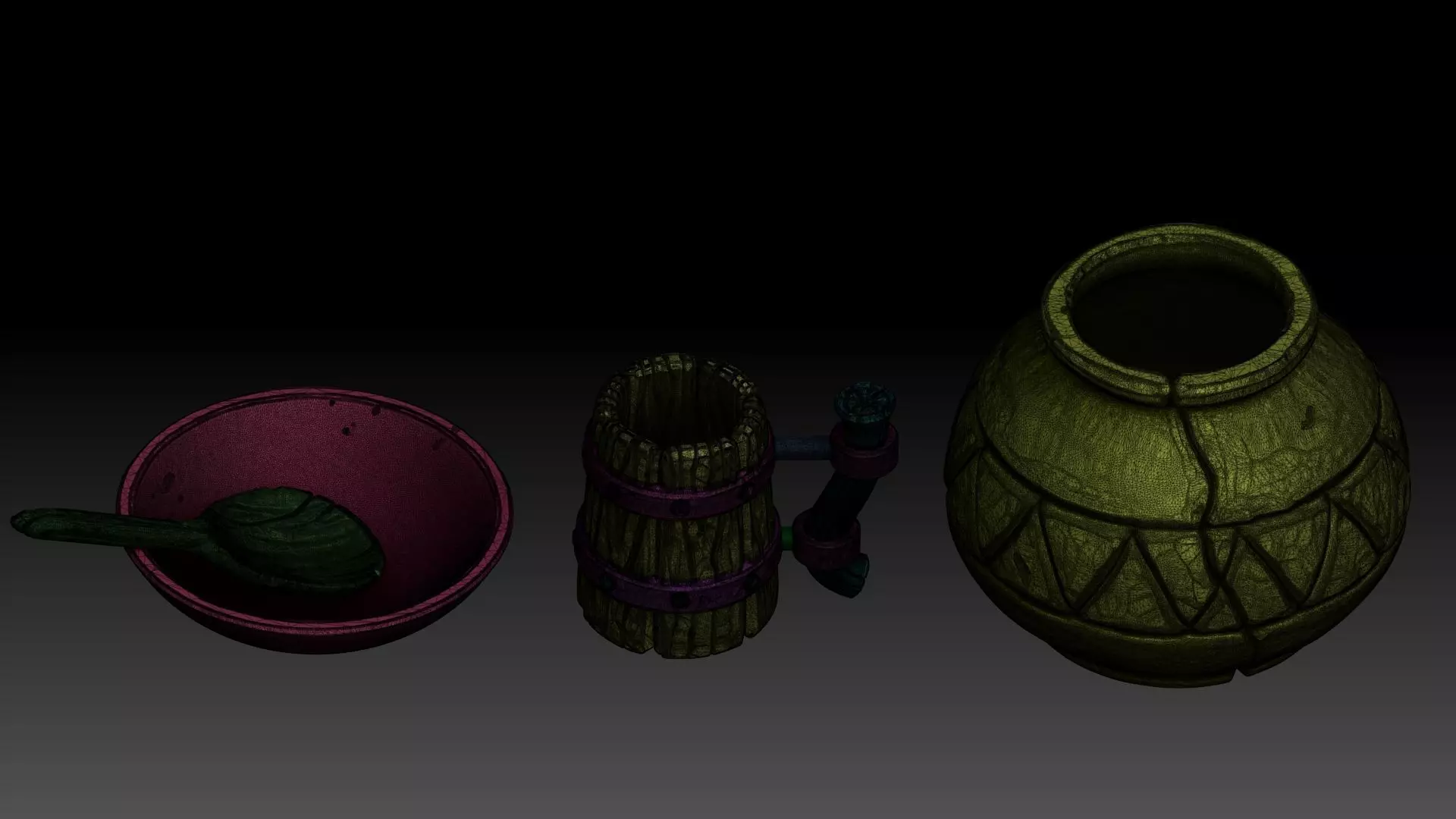 Stylized dishes 3D model_10