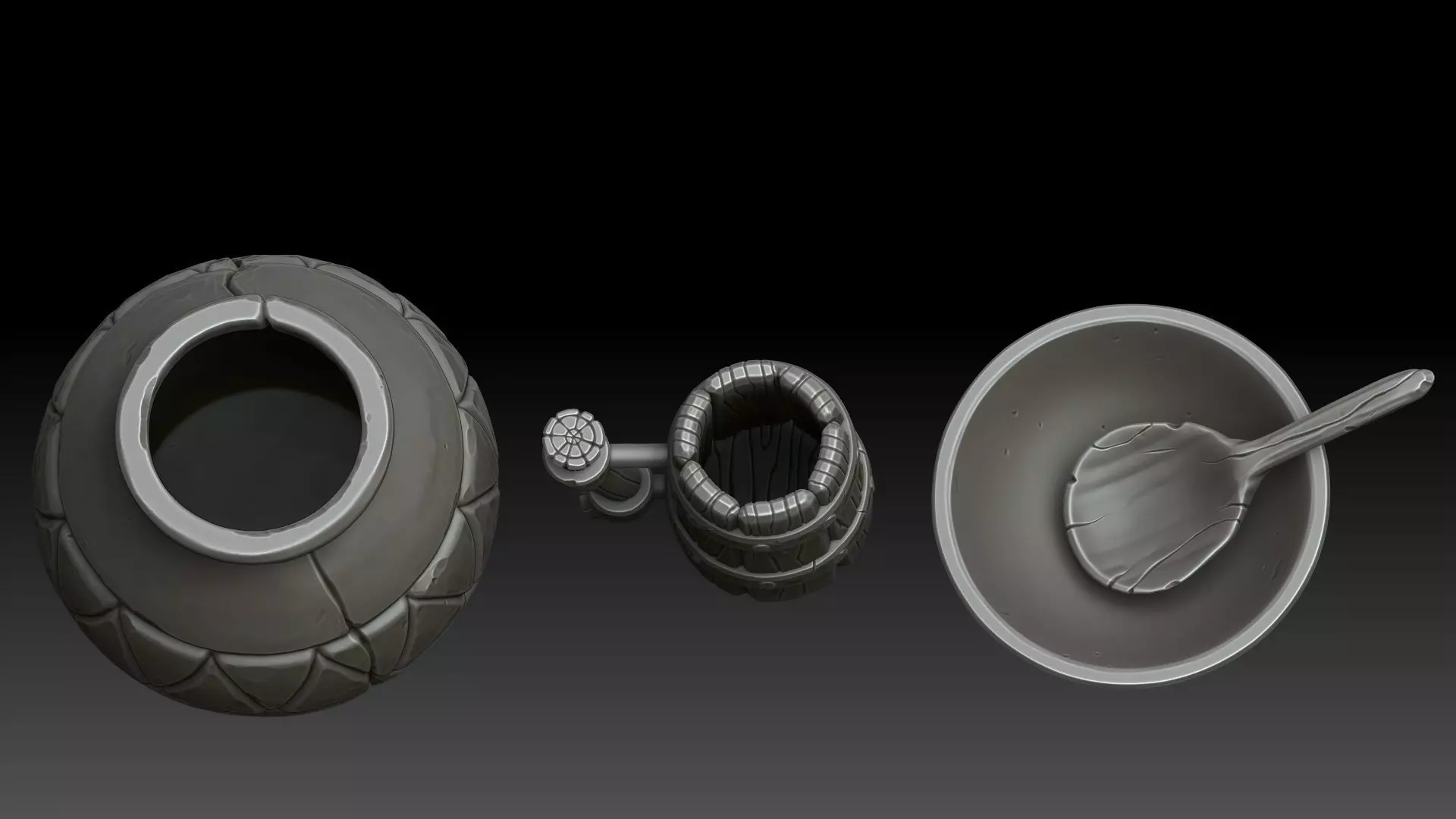 Stylized dishes 3D model_4