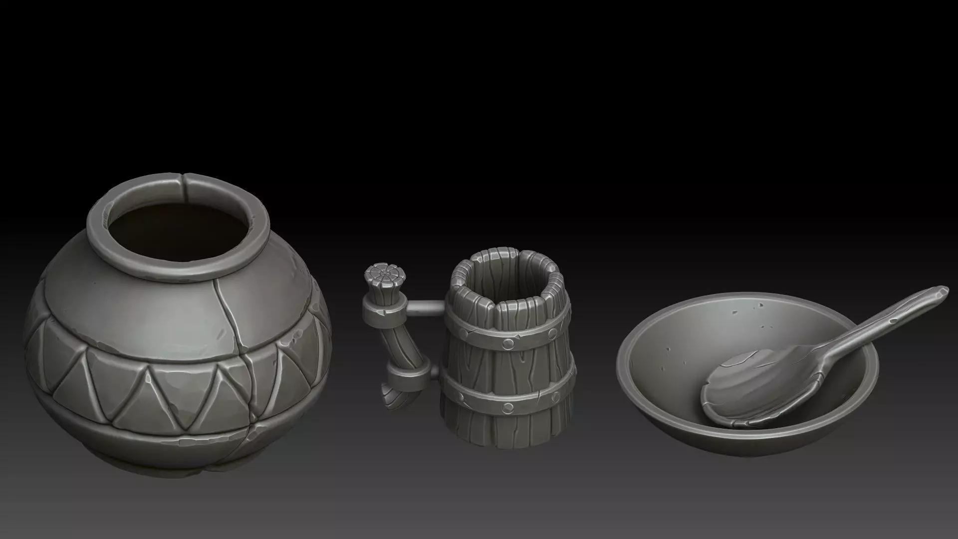 Stylized dishes 3D model_8