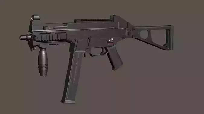 UMP 45 Submachine Gameready Gun Low-poly 3D Model
